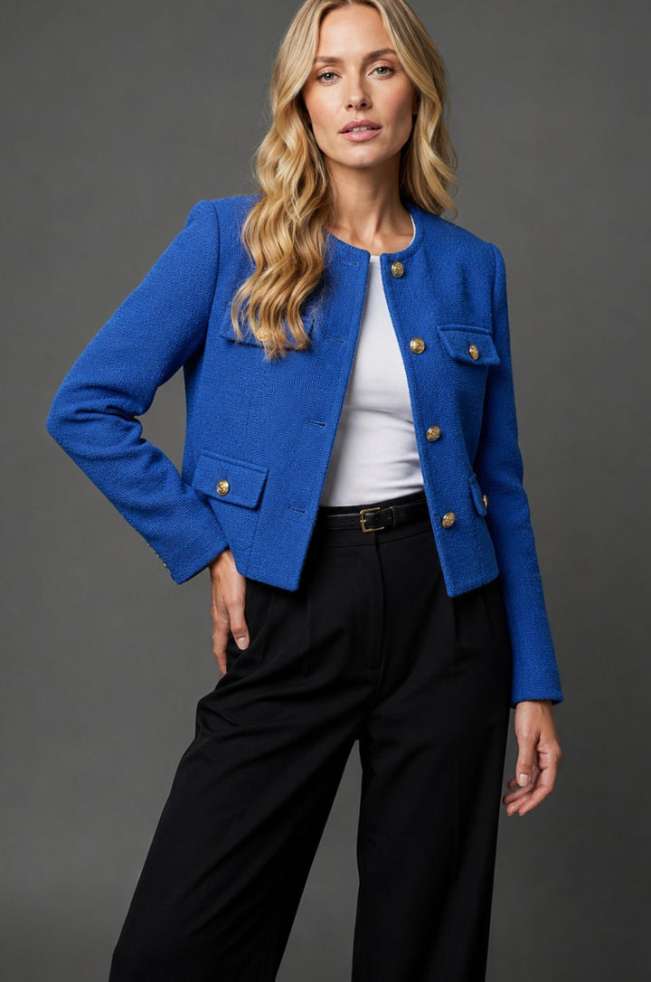 Paige | Tweed Jacket with Buttons Front Pockets