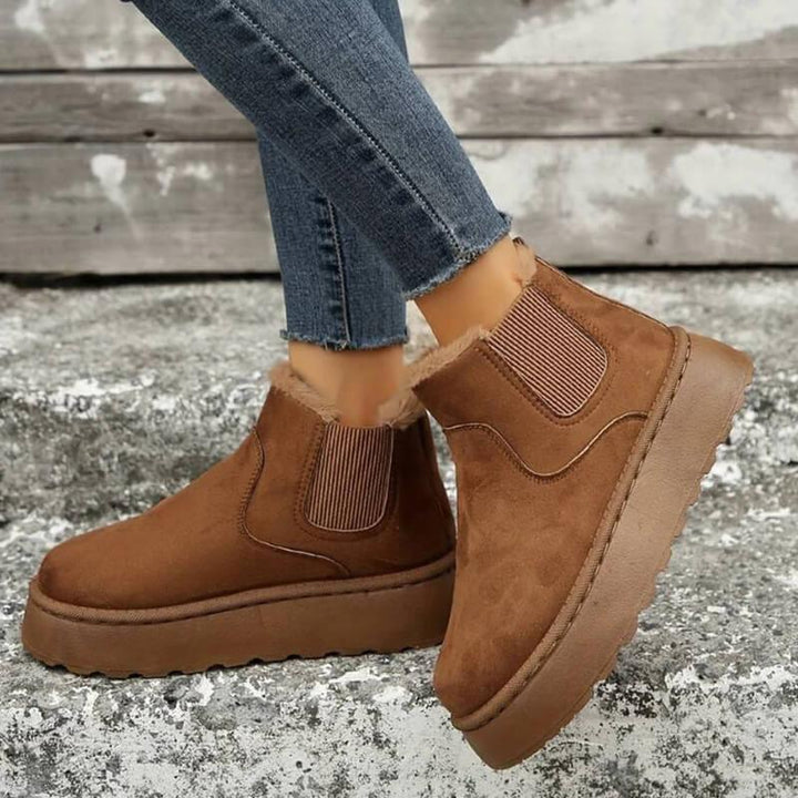 Vivian | Suede Chunky Platform Ankle Boots