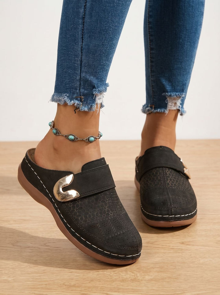 Opal | Suede Clogs with Buckle Detail
