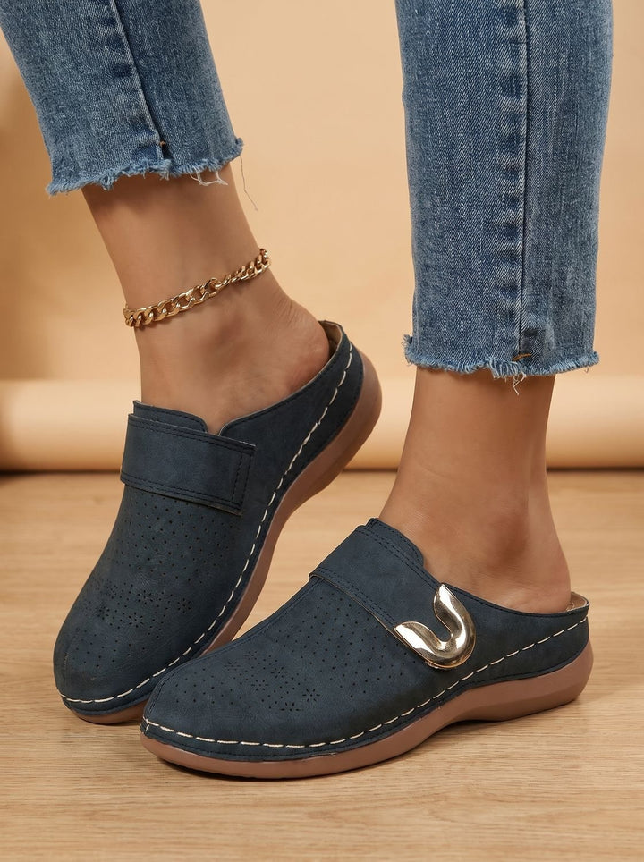 Opal | Suede Clogs with Buckle Detail