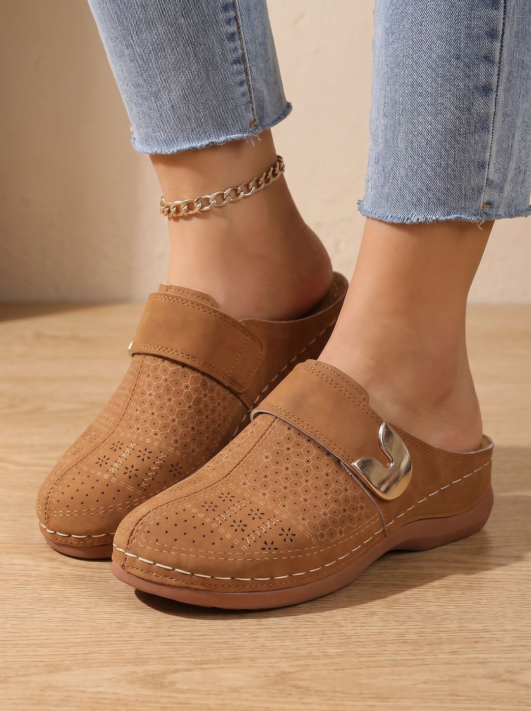 Opal | Suede Clogs with Buckle Detail