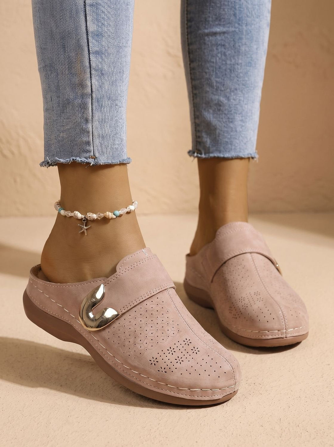 Opal | Suede Clogs with Buckle Detail