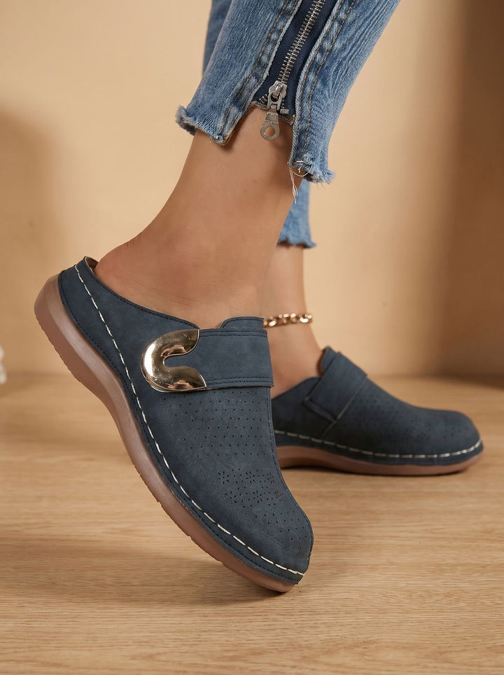 Opal | Suede Clogs with Buckle Detail