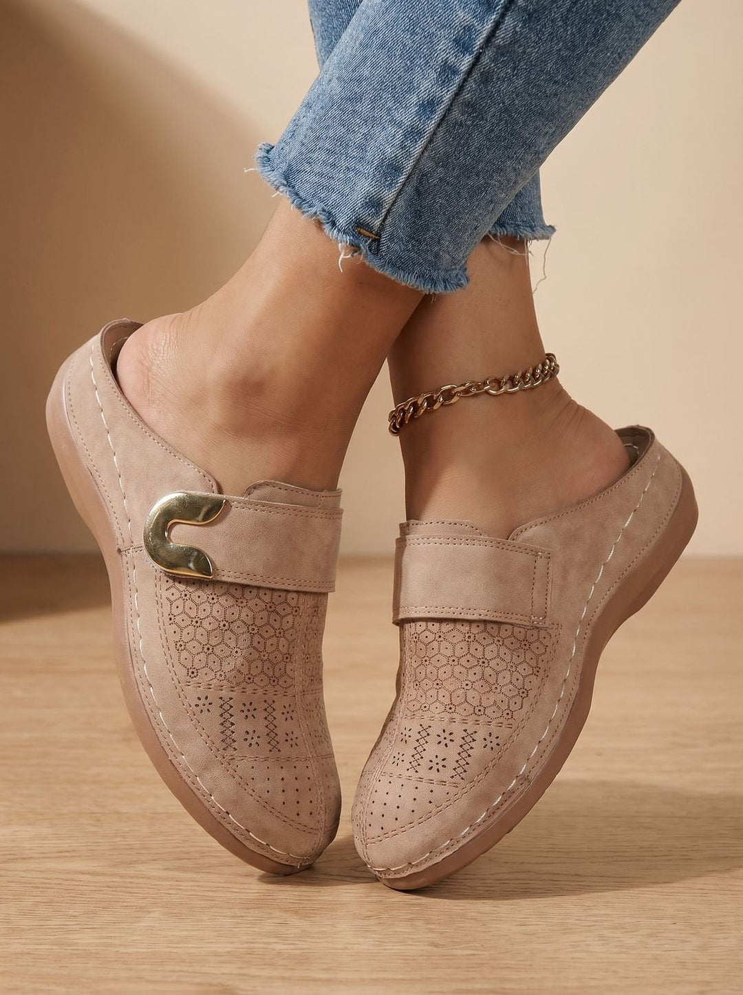 Opal | Suede Clogs with Buckle Detail