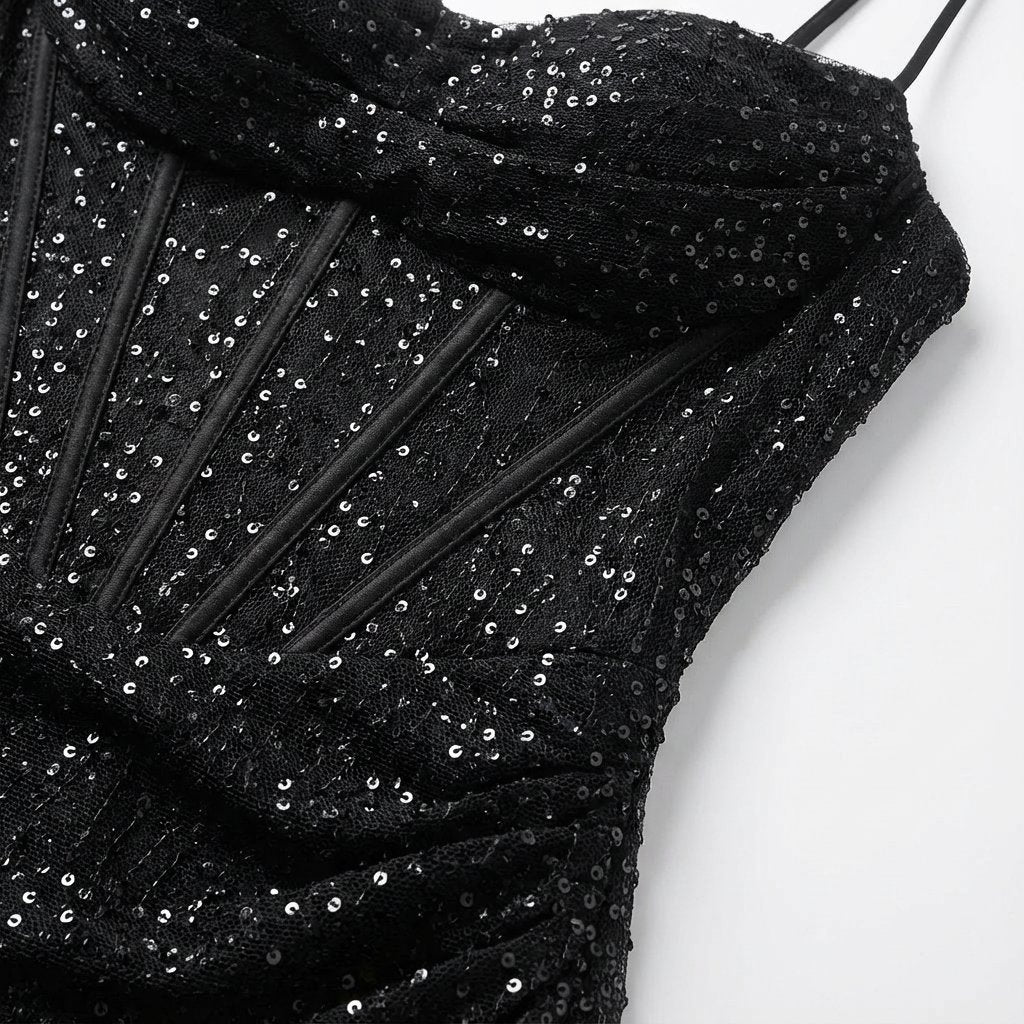Peyton | Sequin Maxi Dress with High Slit
