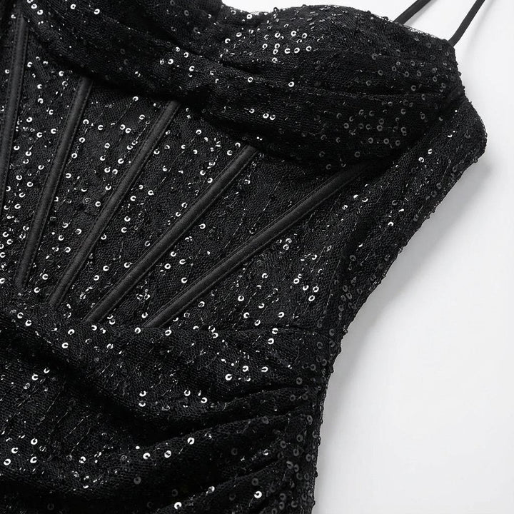 Peyton | Sequin Maxi Dress with High Slit