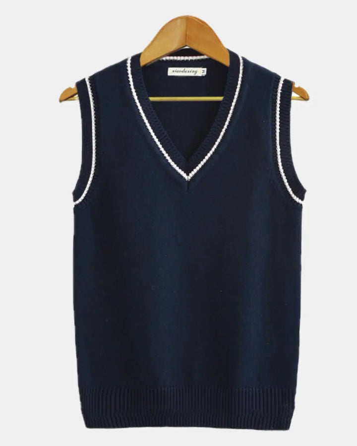 Womens cable knit sweater vest, view 4