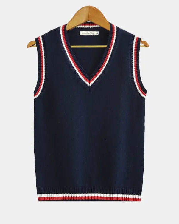 Riley | Cable Knit Sweater Vest V-Neck